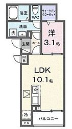 ヒカルサ志木 1LDKの間取図画像