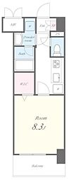 グラシーナ文京 1Kの間取図画像