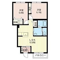 エザンス 00102 ｜ 栃木県宇都宮市江曽島本町20-12（賃貸アパート2LDK・1階・52.39㎡） その2