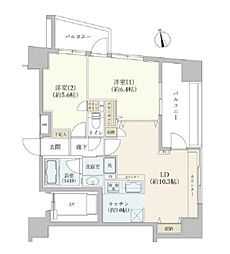 ジェイシティ相模原 2LDKの間取図画像