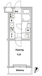 グランヴァン西馬込4 1Kの間取図画像