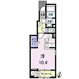 小田急小田原線 小田急相模原駅 徒歩10分の賃貸アパート 1階ワンルームの間取り