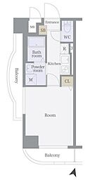 グリフィン横浜・メディオ 1Kの間取図画像