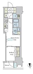 ブリリアイスト浅草 1DKの間取図画像
