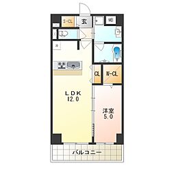 JR東海道・山陽本線 塚本駅 徒歩8分の賃貸マンション 6階1LDKの間取り