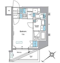 ルフォンプログレ赤塚 1Kの間取図画像
