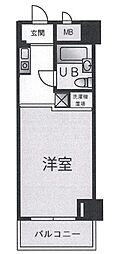 メインステージ新丸子駅前 4階ワンルームの間取り