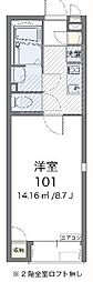レオネクストクレール 1Kの間取図画像