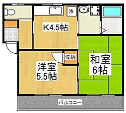 指月ハイム1 2Kの間取図画像