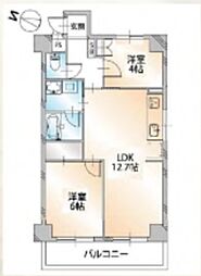 ハビテ小平 2LDKの間取図画像