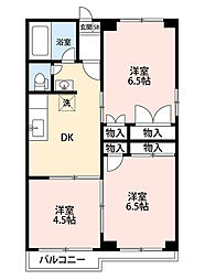 甘泉園ハイツ 3DKの間取図画像