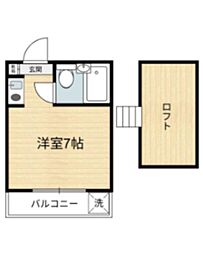 ヴィラ松庵A棟 ワンルームの間取図画像
