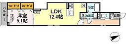 D-ROOM八幡町 2階1LDKの間取り