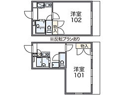 レオパレス麻生川 1Kの間取図画像