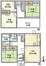 宮戸戸建 4LDKの間取り