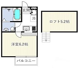 LUCE東船橋 1階1Kの間取り