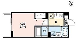 アーバンレジデンス NII 3階1Kの間取り