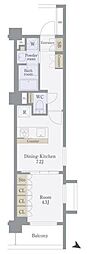パレステージ西ヶ原 1DKの間取図画像