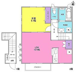 ハルシオンプレイスG 1LDKの間取図画像