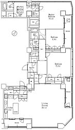MFPR目黒タワー 25階3LDKの間取り