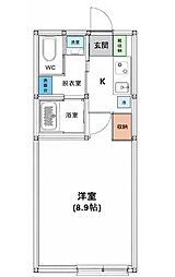 川崎市中原区小杉陣屋町1丁目アパート 1Kの間取図画像