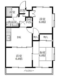 メゾン光陵 3DKの間取図画像