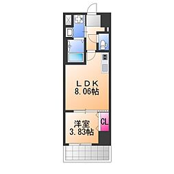 FREEDOM residence堺寺地町 1LDKの間取図画像