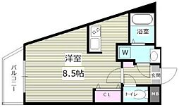東武伊勢崎線 東向島駅 徒歩7分の賃貸マンション 3階ワンルームの間取り