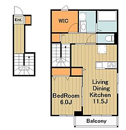 グランルーチェ 2階1SLDKの間取り