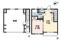 ａｍａｐｏｌａ II 1階1LDKの間取り