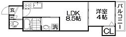 GRANDIR枚方公園 1LDKの間取図画像