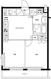 ルーブル東蒲田六番館 2DKの間取図画像