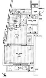 デュオスカーラ池之端 1DKの間取図画像