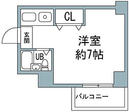 コアハイム八王子 2階ワンルームの間取り