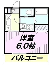 フルセイル羽衣町 2階1Kの間取り