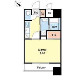 DSTOWER大博通り 1Kの間取図画像