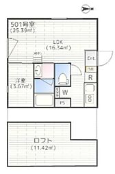 中野区中野3丁目マンション 1LDKの間取図画像