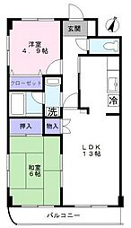 エクセルシア 2LDKの間取図画像