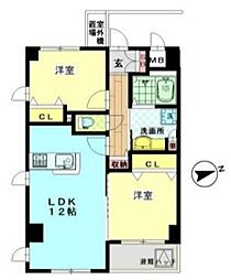 コクブンジノイエ 3階2LDKの間取り