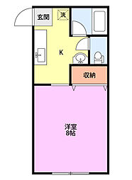 N.Kレジデンス新島町 1Kの間取図画像