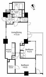 グローリオ吉祥寺本町 2LDKの間取図画像