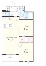 Stadt Nerima-kasugacho 2階2LDKの間取り