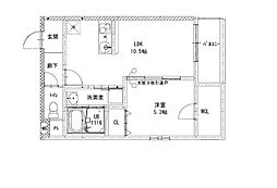 フジパレスヴェール 1LDKの間取図画像