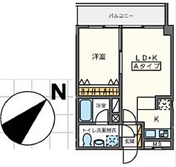 ダイワティアラ津田沼V 3階1LDKの間取り