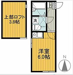 MKハイツ中山 ワンルームの間取図画像