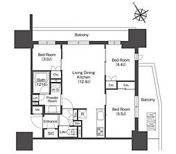 コンフォリア・リヴ板橋 10階3LDKの間取り