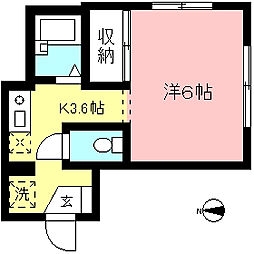 ロジュマン・ドゥ・レスト 1Kの間取図画像