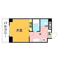 ル・ソレイユ21 1Kの間取図画像