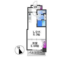 Luxe深江橋II 7階1LDKの間取り