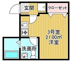rapa千葉椿森 4階ワンルームの間取り